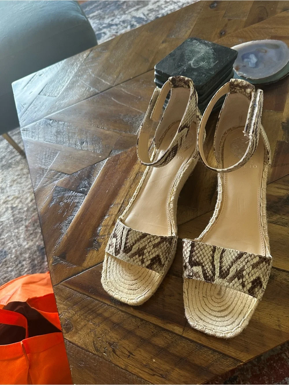 Vince Camuto Jesla Leather Espradrille Wedge Sandal 10